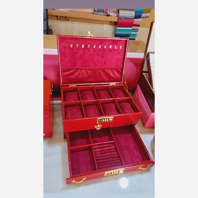 جعبه ساعت و جواهرات چرمی